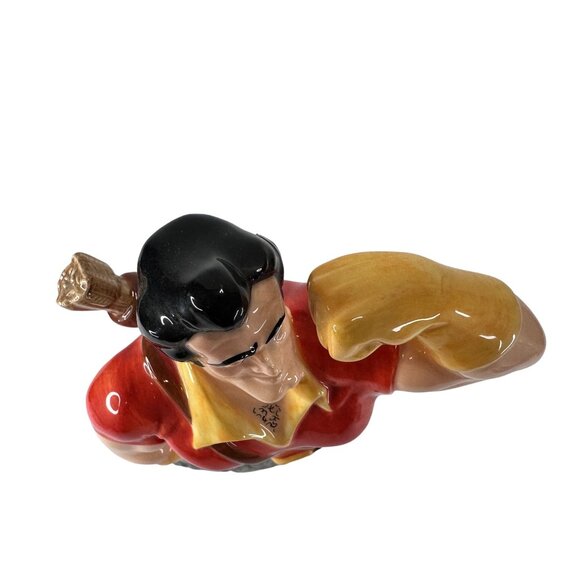 Disney Gaston Beauty and The Beast Villain Vintage Ceramic Figurine‎ 8.5" Tall - Picture 12 of 14